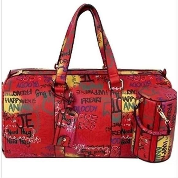 Graffiti Print 2N1 Duffle Overnight Bag - Picture 2 of 9